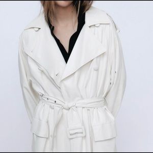 Zara Faux Leather Trench Coat